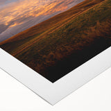 Art deco poster of Otago, New Zealand scenery on rolled canvas, featuring cool blue and green tones.