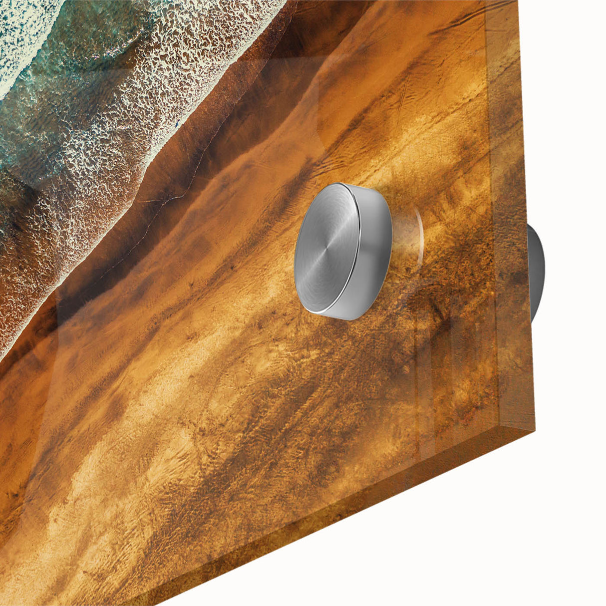Large abstract wall art depicting New Zealand's West Coast in muted earth tones on acrylic glass.