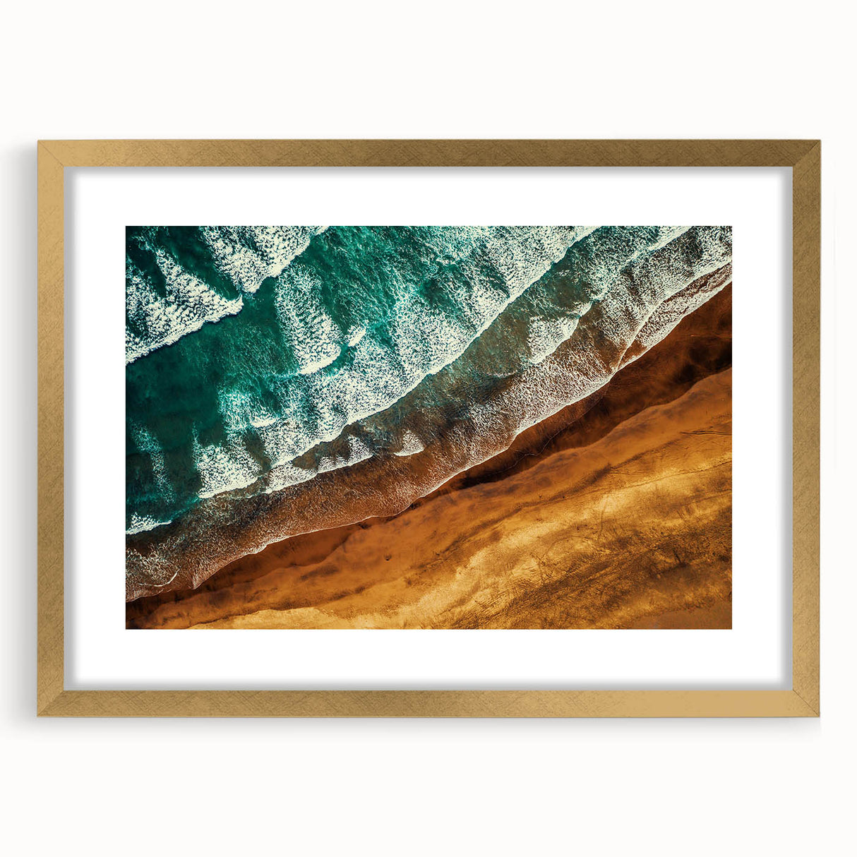 Extra large abstract art print of New Zealand's West Coast in textured style, featuring earthy tones on a framed canvas.
