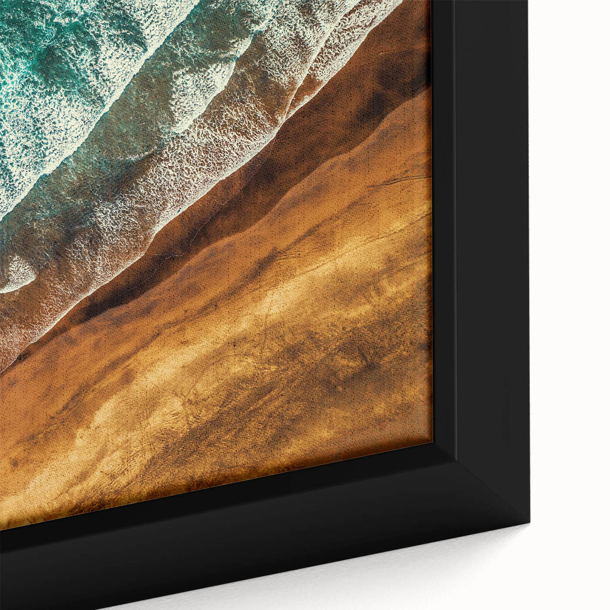 Extra large black wall art featuring a textured New Zealand West Coast scenery in colorful hues, framed canvas.