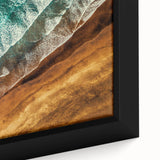 Extra large black wall art featuring a textured New Zealand West Coast scenery in colorful hues, framed canvas.
