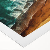 Art deco poster featuring a serene New Zealand west coast landscape on rolled canvas, suitable for dining room wall art.