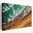 Stretched canvas of New Zealand's west coast with vibrant blue and green tones, ideal for kitchen wall art.