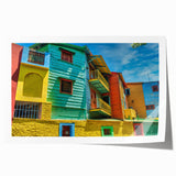 Extra large rolled print of a scenic Buenos Aires landscape in muted green and blue tones, ideal for art wall dining room.