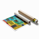Extra large rolled print of a floral scene in muted earth tones, ideal for classy bathroom wall art.