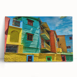 Black and white stretched canvas of Buenos Aires cityscape, ideal for kitchen wall art or bedroom ambiance.