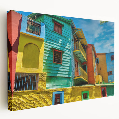 Large art print of Buenos Aires cityscape on stretched canvas, featuring muted earth tones, ideal for kitchen wall art.