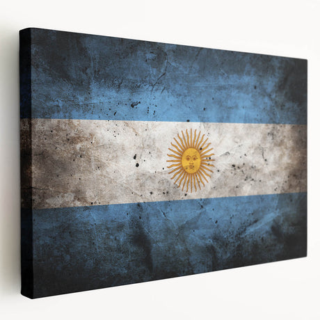 Large stretched canvas featuring a serene Argentine landscape in soft earth tones, ideal for kitchen wall art.