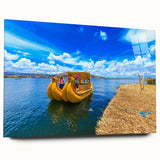 Large abstract wall art of a Bolivian landscape in muted earth tones, printed on acrylic glass.