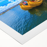 Art deco poster of a Bolivian landscape on rolled canvas, featuring muted earth tones, ideal for dining room wall art.