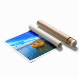 Extra large rolled print of a Bolivian landscape with vibrant floral elements.