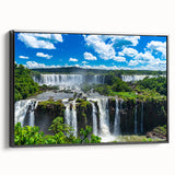 Black and white framed canvas depicting a vintage-style Brazilian landscape, suitable for bedroom decor.