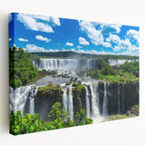 Large canvas print of a Brazilian landscape with lush greenery and distant mountains, ideal for kitchen wall art.