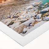 Art deco poster of a Chilean landscape in muted earth tones on rolled canvas, suitable for dining room decor.