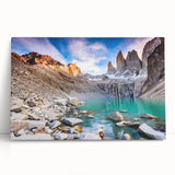 Black and white photograph of a Chilean landscape on stretched canvas, ideal for kitchen wall art or bedroom ambiance.