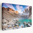 Panoramic view of a Chilean landscape on stretched canvas, featuring earthy tones, ideal for kitchen wall art.