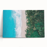 Large black and white stretched canvas featuring a scenic Colombian landscape, ideal for kitchen wall art or bedroom decor.