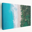 Large canvas print depicting a Colombian landscape, with lush greenery and muted earth tones, suitable for kitchen wall art.