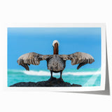 Rolled print of a Galapagos scenery with vivid blue and green tones, ideal for art wall dining room.