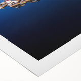 Art deco poster of a scenic Peruvian landscape in pastel shades, on rolled canvas, ideal for dining room decor.