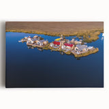 Black and white stretched canvas featuring a panoramic view of Machu Picchu, ideal for kitchen wall art.