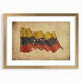 Extra large abstract art print of a textured South American landscape, using muted earth tones on a framed canvas.