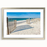 Textured abstract art print of a serene Alabama landscape in muted earth tones, framed with a silver mat.