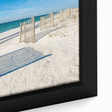 Close-up of a framed canvas featuring a textured depiction of Alabama scenery in black with colorful accents.