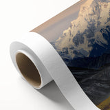 Art deco poster of Denali, Alaska, in pastel hues on rolled canvas, suitable for nursery wall art.