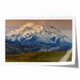 Extra large rolled print of Denali, Alaska scenery, in soft natural hues, ideal for art wall dining room.