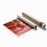 Extra large rolled print of an Arizona Antelope Canyon in earthy red and orange tones, suitable for classy bathroom wall art.