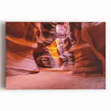 Black and white photograph of Antelope Canyon on stretched canvas, ideal for kitchen wall art.