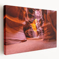 Antelope Canyon in Arizona on a large stretched canvas, featuring orange and red rock formations, ideal for kitchen wall art.