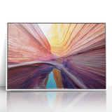 Acrylic framed print of Coyote Buttes in Arizona, displaying earthy red and orange tones, suitable for modern art wall decor.