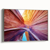 Framed canvas landscape art painting depicting the colorful Arizona Coyote Buttes, ideal for living room decor.