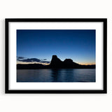 Extra large framed print of abstract Lake Powell scene in vibrant colors, ideal for living room decor.