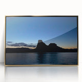 Framed acrylic print of Lake Powell, featuring earthy tones, ideal for modern art wall decor.