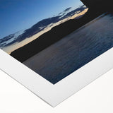 Art deco poster of Lake Powell with soft blue and beige tones on rolled canvas, suitable for dining room wall art.