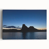 Black and white photograph of Lake Powell on stretched canvas, ideal for kitchen art.