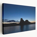 Large art of Lake Powell, Arizona, featuring deep blue waters and sandstone cliffs on stretched canvas.