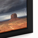 Extra large framed canvas featuring a textured depiction of Monument Valley in Arizona.