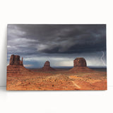 Black and white stretched canvas of Monument Valley, ideal for kitchen wall art or bedroom ambiance.