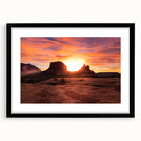 Extra large framed print of Sedona landscape in vibrant, colorful abstract style, ideal for living room decor.