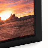 Extra large framed canvas of Sedona landscape, featuring textured black outlines and colorful art.