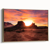 Framed canvas depicting the Sedona landscape in muted earth tones, ideal for bedroom wall art.