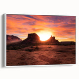 Vintage poster art of Sedona, Arizona on a framed canvas, featuring vibrant red and orange tones.