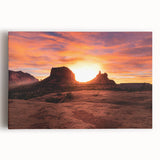 Black and white stretched canvas of Sedona landscape, ideal for kitchen wall art.