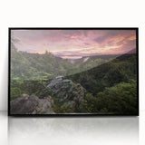 Large abstract wall art depicting a minimalist Arkansas scenery in black and white, framed in acrylic.