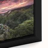 Black wall art featuring a textured Arkansas scenery in vibrant colors on a framed canvas, ideal for living room decor.