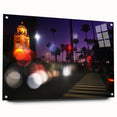 Acrylic print of Beverly Hills scenery in muted earth tones, ideal for dining room decor.